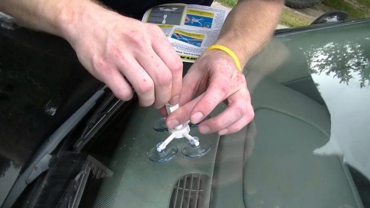 Car windshield repair process